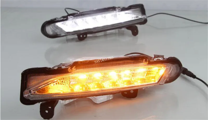 Для Toyota Yaris Водонепроницаемый 12V светодиодный DRL дневного света противотуманных фар с указатель поворота стиль реле - Цвет: White and Yellow