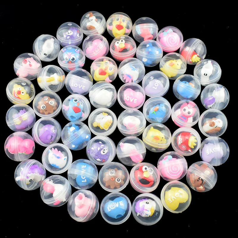 Toy Gift Filler Surprise Capsule Egg Toy 10 PCS 32mm Transparent Ball/Capsule Toys Kids Birthday Party Favor Guest Gift Souvenir Giveaway Pinata Fillers Blind Box