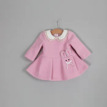 

Childrenswear Autumn New Style Korean-style Wool A- line Dress Child Solid Color Skirt Baby Autumn Clothing 5063