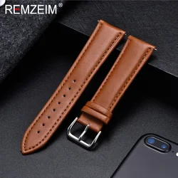 Elegant Calfskin Leather Watchband - Soft Business Strap Replacement - 22mm (Light brown)