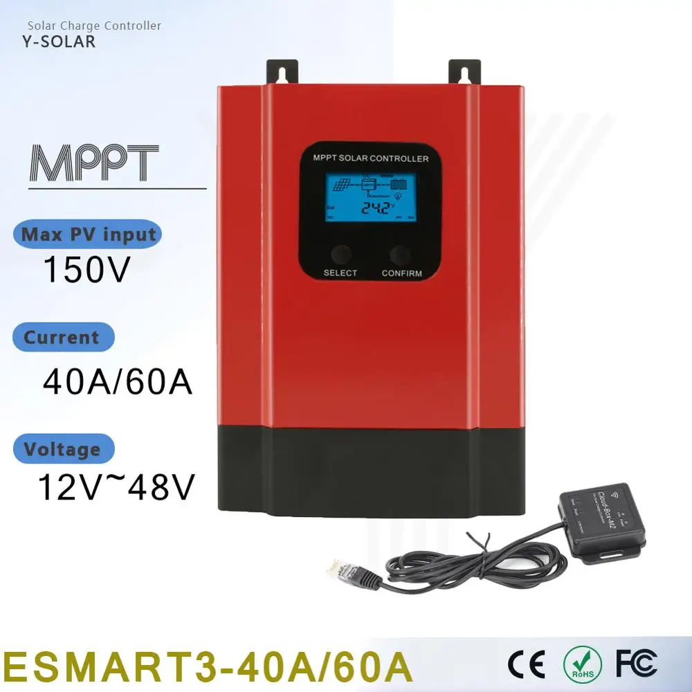 60A-Contrôleur de charge MPPT étanche pour panneaux solaires, 12V, 24V