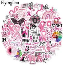 

50pcs Pink Ribbon prevents breast cancer Cartoon Animation Sticker ForComputer Motorcycle Skateboard Guitar Toy Game Machine