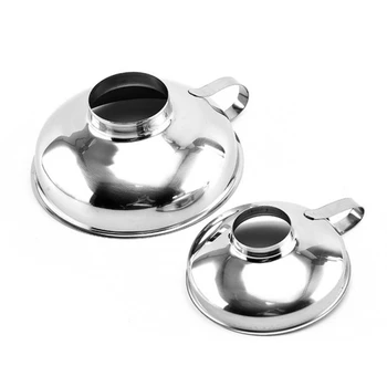 

Household Stainless Steel Wide Mouth Funnel Canning Hopper Filter Food Pickles Jam Funnel Kitchen Gadgets Cooking Tools