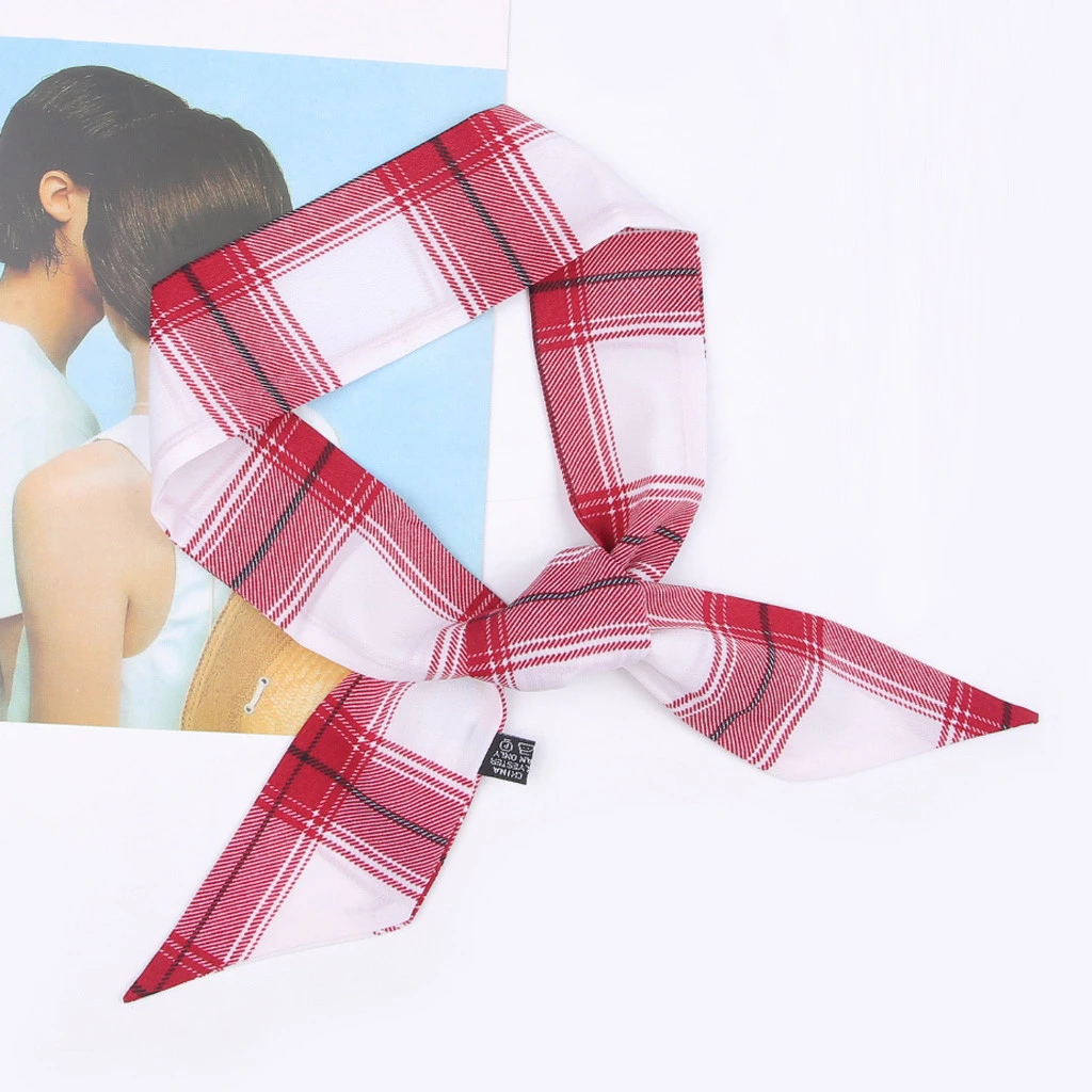 Fashion Women Square Scarf All-match Wraps Elegant Small Vintage Skinny Paid Spring Summer Head Neck Hair Tie Neckerchief 919