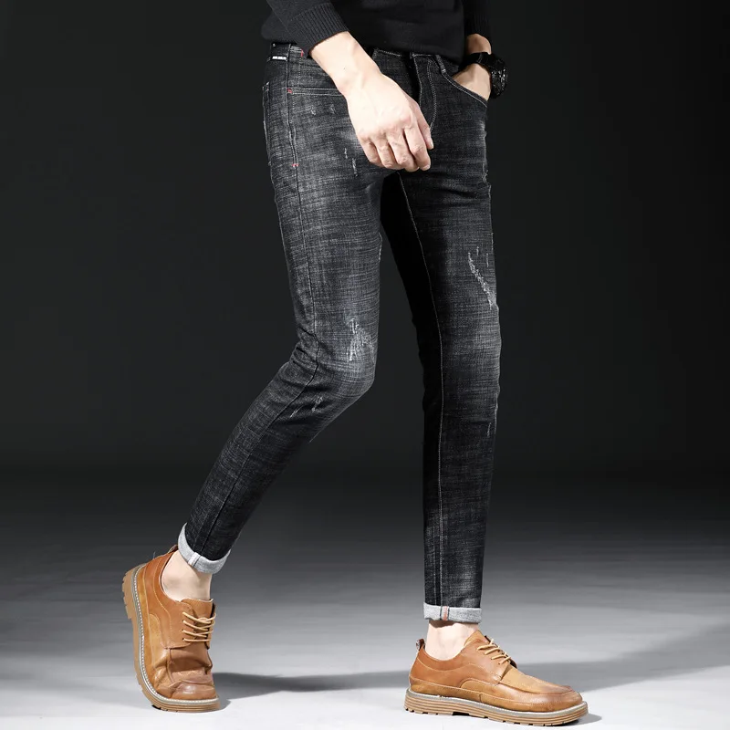 Мужские классические узкие блестящие винтажные ковбойские джинсы Pantalones Hombre мужские мягкие черные байкерские джинсовые комбинезоны мужские брюки