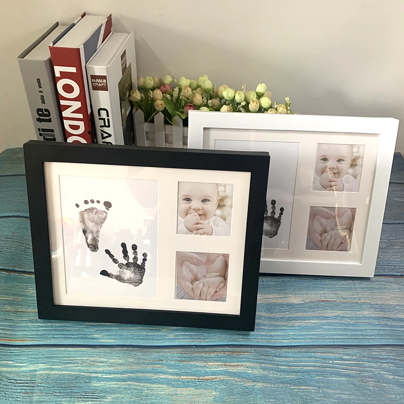 Baby Handprint Footprint Photo Frame Newborn Safe Non Toxic Handprint Photo Frame With Ink Pads For Baby Souvenir Gift Bebe Care Hand Footprint Makers Aliexpress