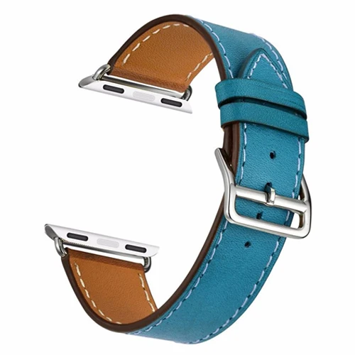 blue Ремешок для apple watch band 44 мм 40 мм кожаный ремешок iwatch 42 мм 38 мм одиночный походный браслет ремешок для apple watch 4 5 3 2 1 - Цвет ремешка: blue