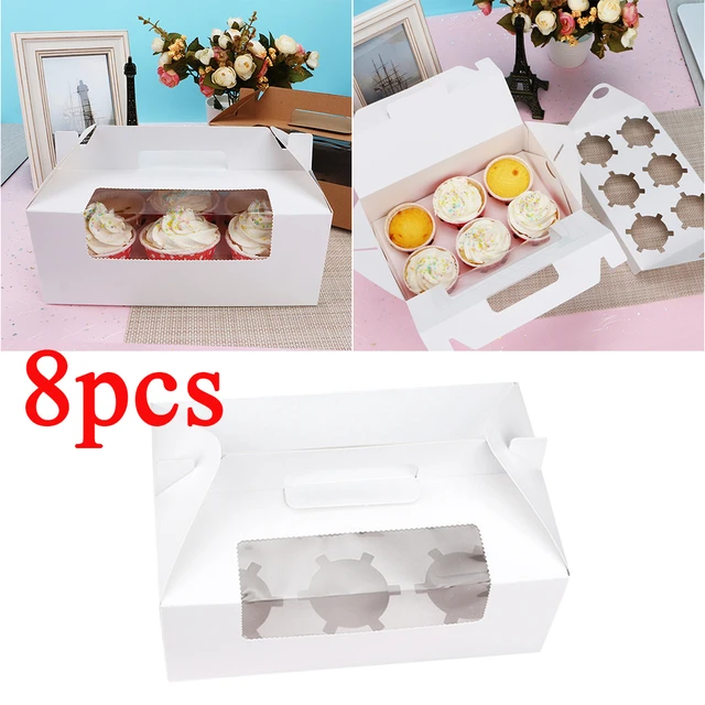 Cake Box Carrier Container Cupcake Storage Gift Clear Plastic Holder Mini  Muffin Wedding Pastry Bakery Treat Containers