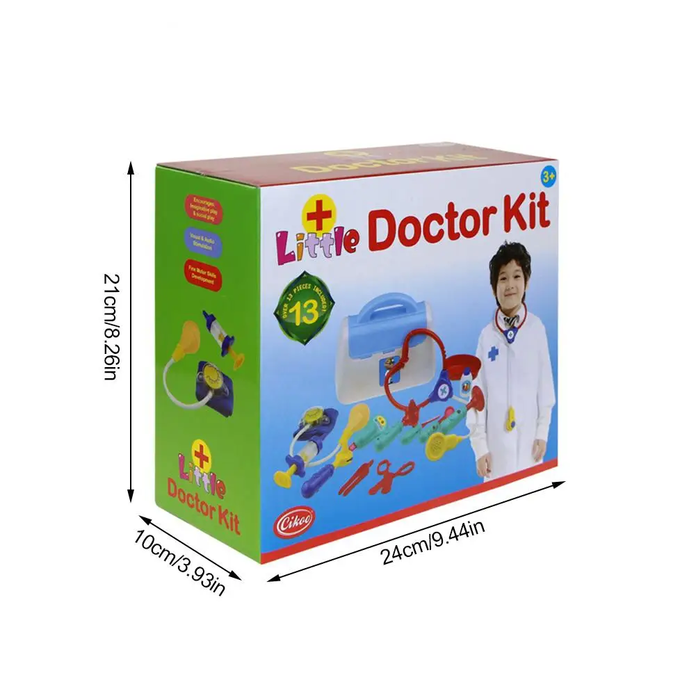 Имитация стетоскопа инъекции медицинский комплект портативный ящик ребенок игровой дом доктор игрушечный комплект врача ролевые игры - Цвет: A