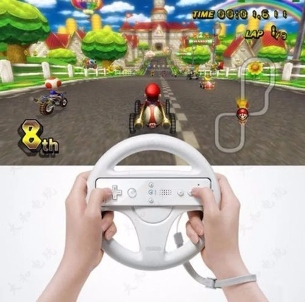 La oficina Fanático Cusco Volante de carreras para Nintendo Wii, Mario Kart|Volantes de videojuegos|  - AliExpress