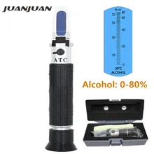Handheld Alcohol Bier Refractometer Geesten Tester Alcohol 0-80% Draagbare Alcoholmeter Verstelbare Handleiding Atc Met Doos