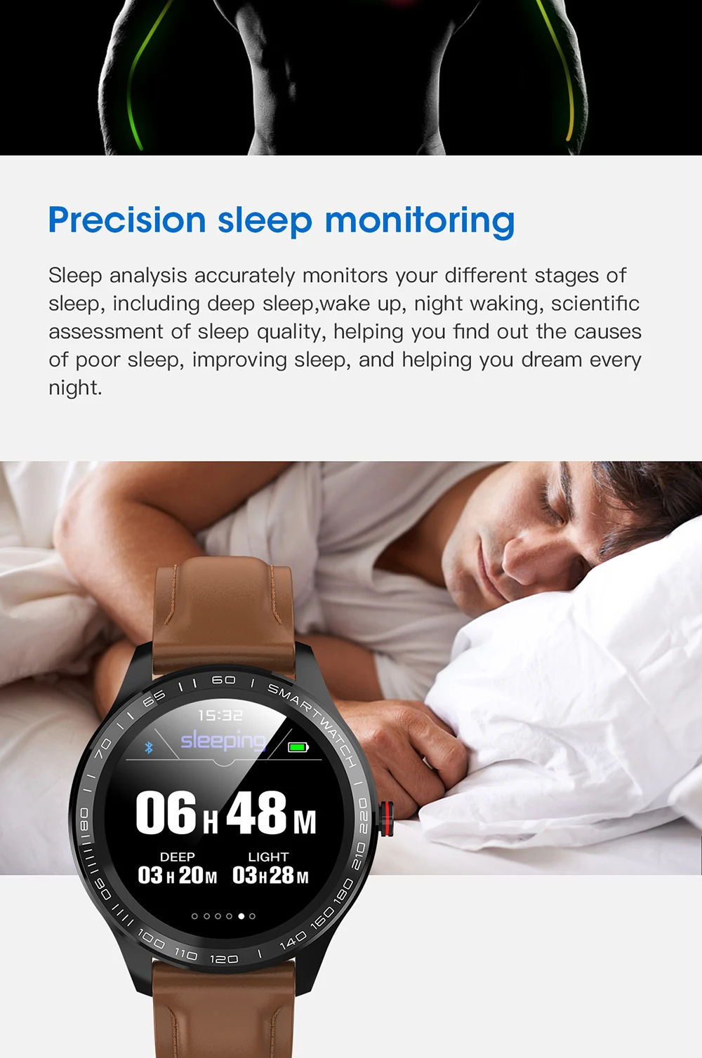 YOCUBY L9 Смарт-часы мужские ECG PPG HRV отчет сердечного ритма спальный монитор IP68 водонепроницаемый шаг фитнес-трекер спортивные часы PK L7