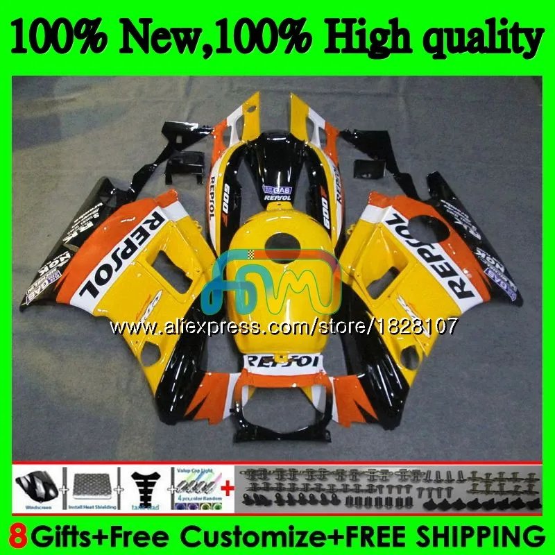 600CC обтекатель для HONDA CBR600F3 CBR Repsol желтый 600 FS 600F3 600FS 3BS. 165 CBR600 F3 91 92 93 94 1991 1992 1993 1994 комплект+ майка