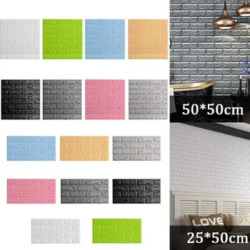 

3D Brick Wallpaper Peel and Stick Panels Self-adhesive Foam Wall Paper Decal for Bathroom Kitchen Living Room Home Decor