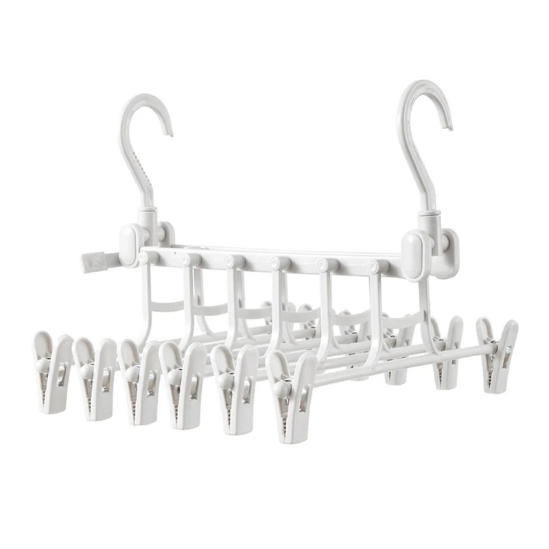 

Multi-Function Hanger Magic Drying Pants Rack Wardrobe Folding Double Hook Windproof Pants Rack Grocery Storage