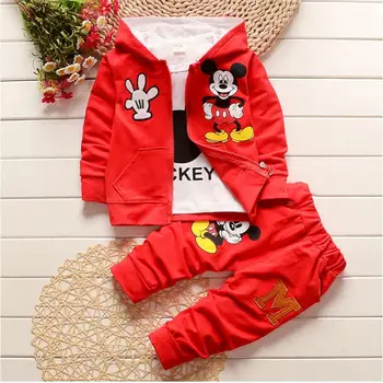 

Boys 3PCS/Sets Cartoon Suits Coat+T-shirt+Pant Sets For Kids Autumn Girls Clothes Casual Sport Children Tracksuit Clothing Set