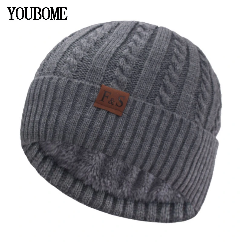 black skullies Beanies Knitted Hat Men's Winter Hats For Women Skullies Brimless Cap Gorras Bonnet Sport Male Beanie Warm Thick Winter Hat Cap beanie skully hat