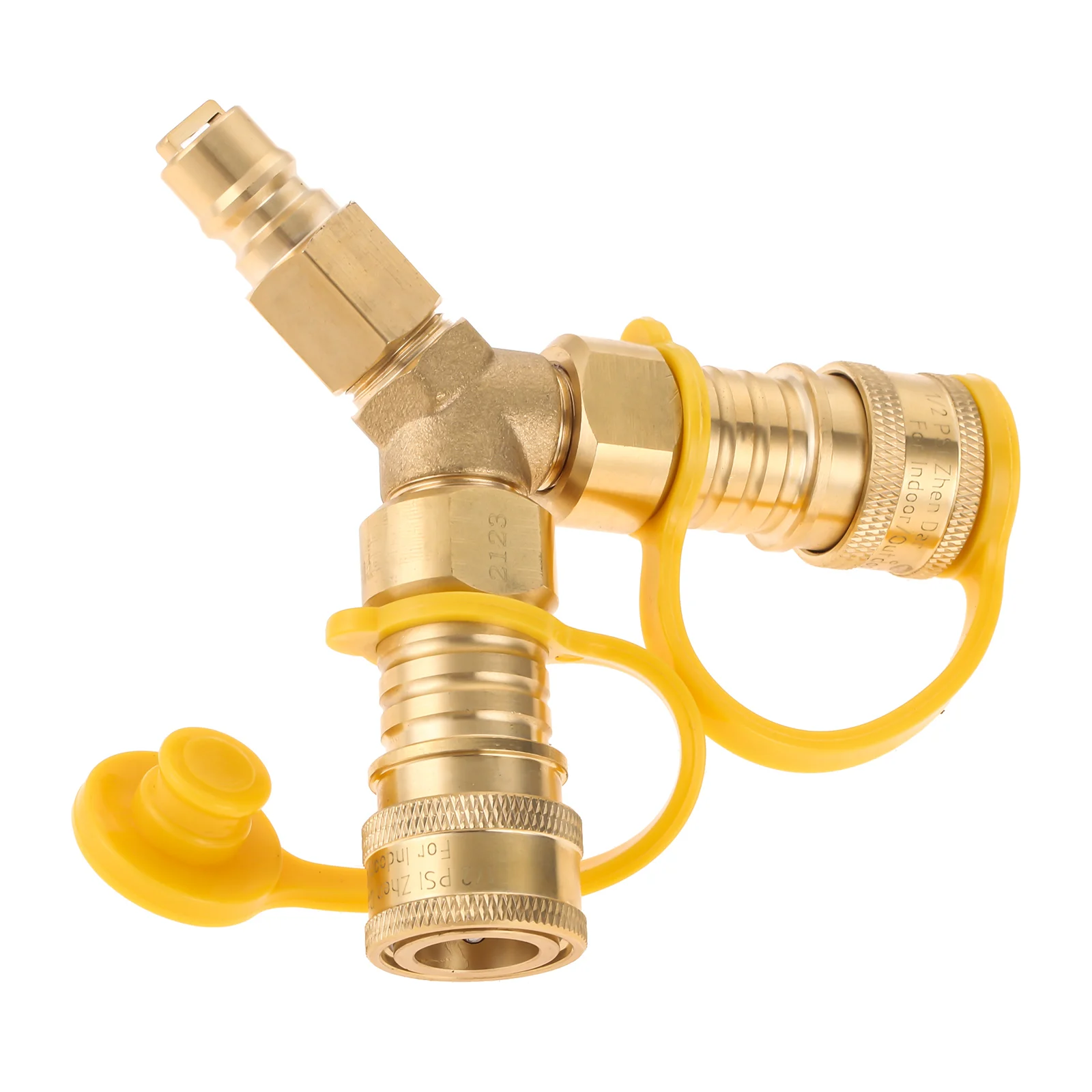 3/8 Inch Y-Splitter Natural Gas Quick Connect Adapter for Weber Natural Gas Grill Generator Patio Heate Pizza Oven Patio Firepit