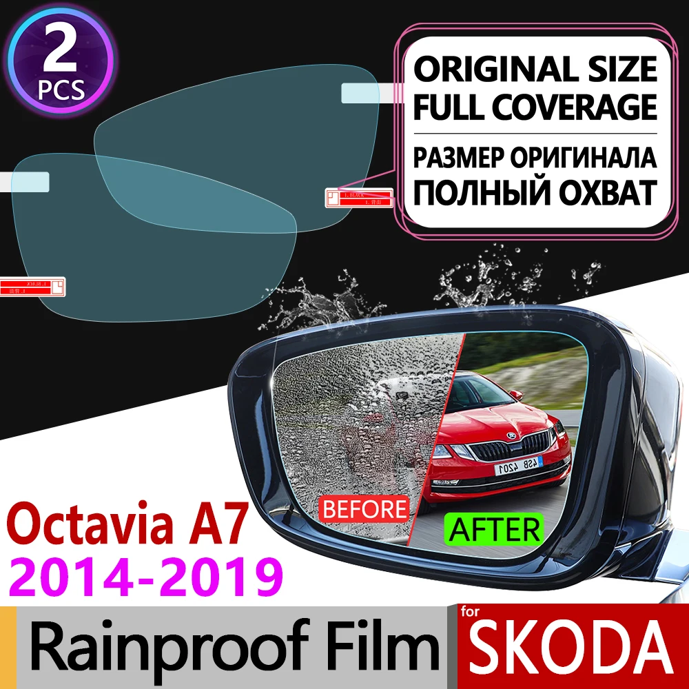 

For Skoda Octavia 3 A7 2014- 2019 III MK3 5E Full Cover Anti Fog Film Rearview Mirror Rainproof Anti-Fog Films Clean Accessories