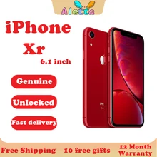 Apple – authentique smartphone iPhone XR de 128 go débloqué, téléphone portable d'occasion, version globale A12, identification faciale