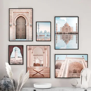 

Wall Art Canvas Painting Home Decoration Sheikh Zayed Grand Mosque East Gate Nordic Poster Print Wall Pictures For Living Room