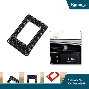 

Car styling Carbon Fiber 3D Sticker of Car Warning Light Switch button frame Cover for Honda Civic10th 2016-2019