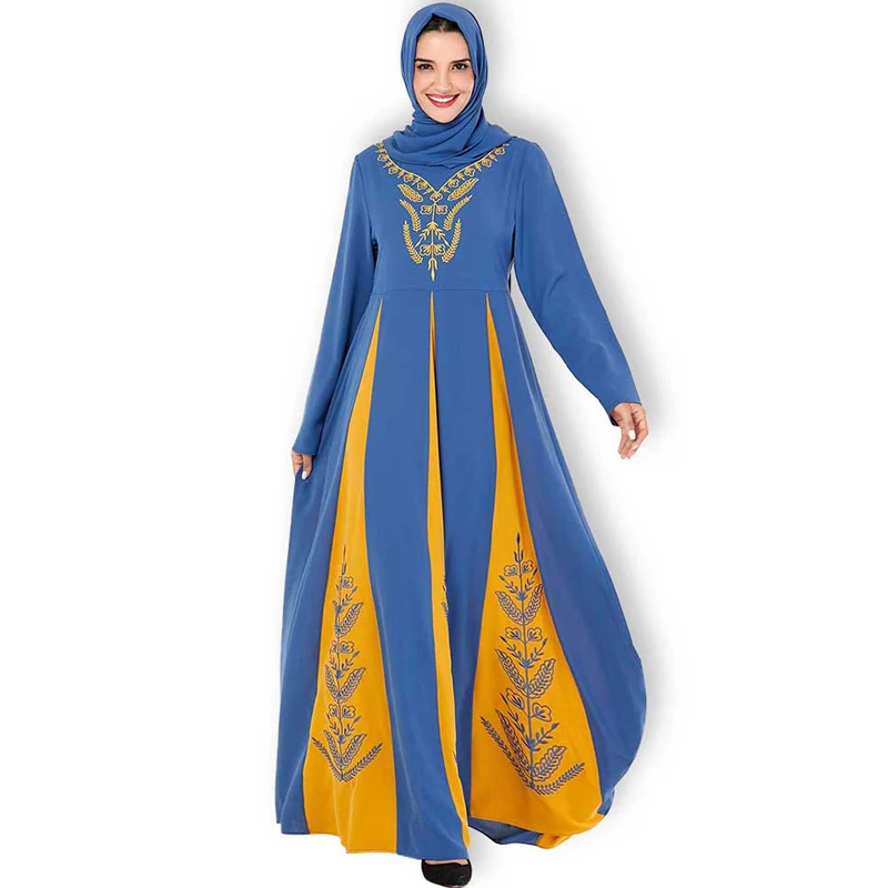 Новые мусульманские женские халаты с рукавом с вышивкой ручной работы платье Абая, для мусульман кафтан марокканские турецкие индийские платья M-4XL