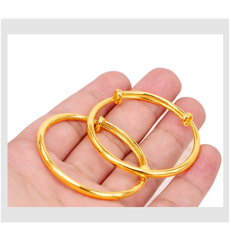 18K Gold-plated Gold-plated Gold Baby Children Bracelets Pair of Children's Smart and Smart Jewelry GiftsAs a One-year-old Gift