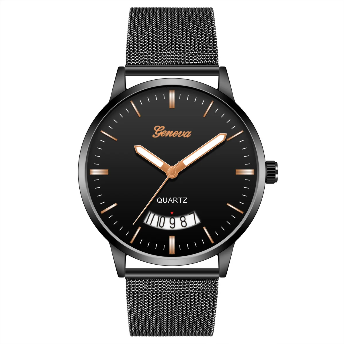 

New Products Geneva12 Article Nail below Calendar Simple Watch Quartz Mesh Belt Watch
