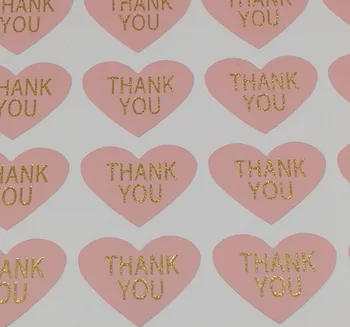 

600PCS Fine sand gold thank you Dandelion Sticker Labels for party gift box
