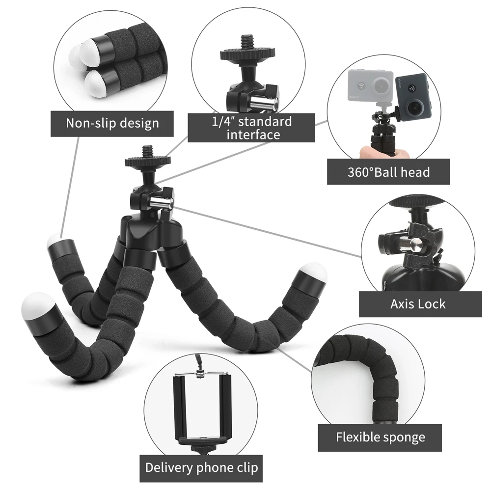 Flexible-Tripod-Phone-Holder-for-iPhone-11-Pro-Max-Samsung-Xiaomi-Sponge-Octopus-Mobile-Phone-Stand (1)
