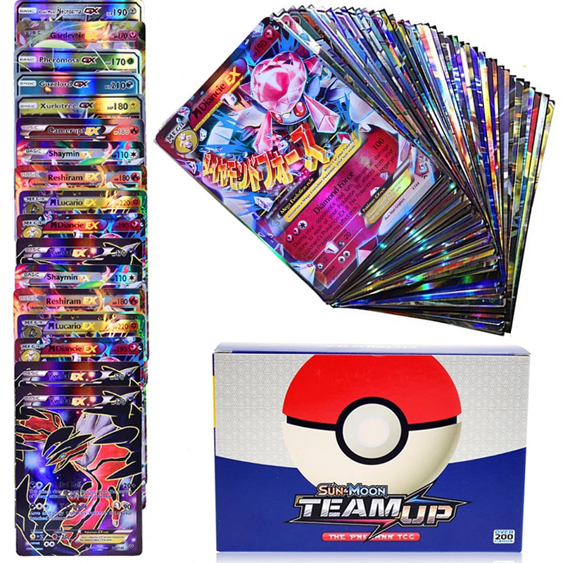 TAKARA TOMY-caja de cartas de Pokémon V VMAX TAG TEAM MEGA EX GX, entrenador de energía brillante, juego de cartas de batalla, juguete para niños