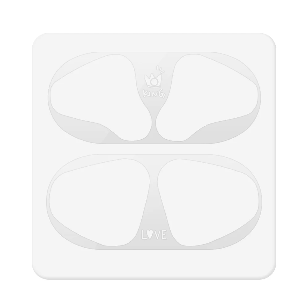 B1Silver Металлическая Пыль Защита для Apple AirPods Funda чехол аксессуары защита наклейка защита кожи для AirPods 1 2 милый шаблон стикер - Цвет: B1Silver