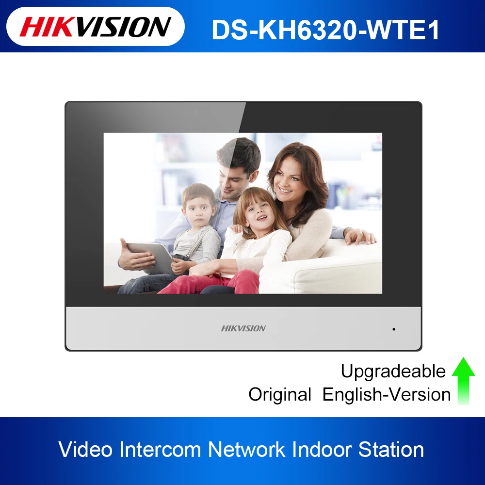 Hikvision-Estación interior de intercomunicador de vídeo DS-KH6320-WTE1, pantalla táctil de 7 pulgadas, estándar, POE, WIFI, Monitor inalámbrico