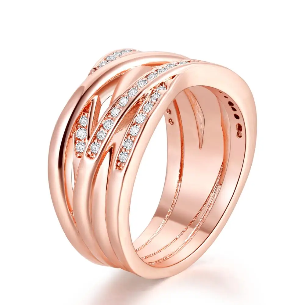 

Entwined Ring Rose & Clear CZ Woman Rings For Jewelry Making 925 Original Silver Jewelry Make Up Woman Gift Ring