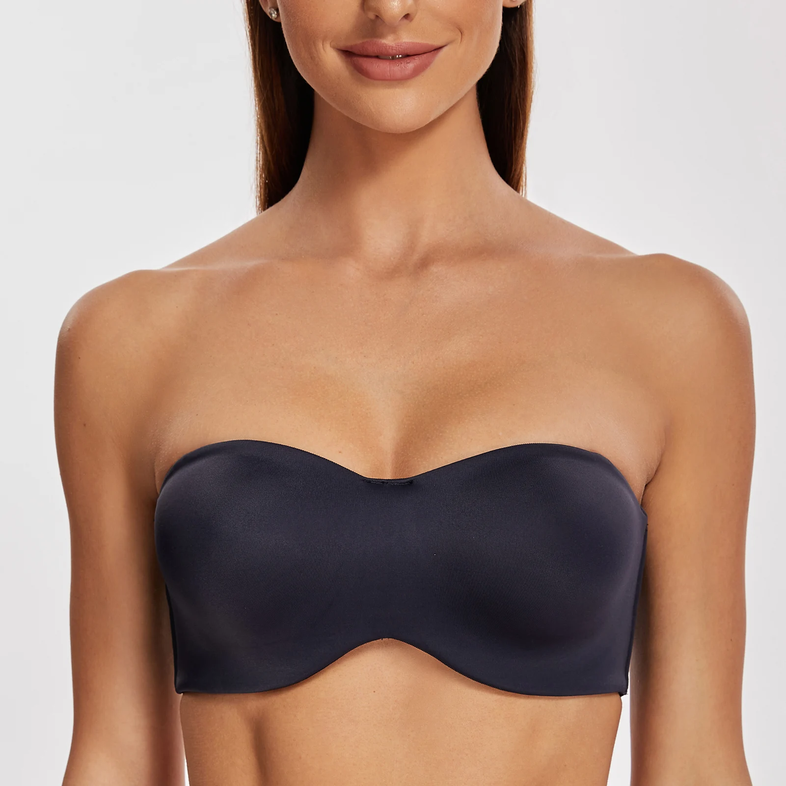 MELENECA Women's Multiway Strapless Bra for Bigger Breast Underwire Unlined Seemless Minimizer Effect