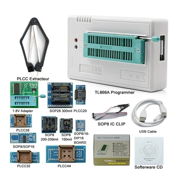 

V8.33 Tl866Ii Plus Usb Universal Bios Nand Flash 24 93 25 Mcu Programmer+12 Adapters