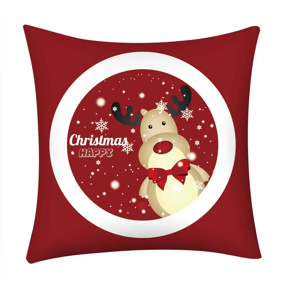 L5 Рождественская наволочка для подушки 45*45 красная с рождественским принтом полиэфирная декоративная наволочка для дивана декоративная наволочка для подушки