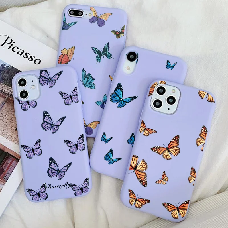 Чехол Beauty Blue Butterfly для OPPO A1k A3s A5s A5 A9 A31 2020 A11X A37 A39 A59 A83 F5 F9 F11 R9 Plus R9S Realme 5 6 Pro 5i