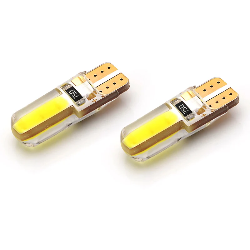 

10X led T10 w5w Silica gel car interior light 194 auto Wedge bulb marker lamp reading dome parking light COB 12V white