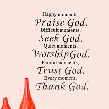 Creative English Proverbs Praise god wall stickers 4