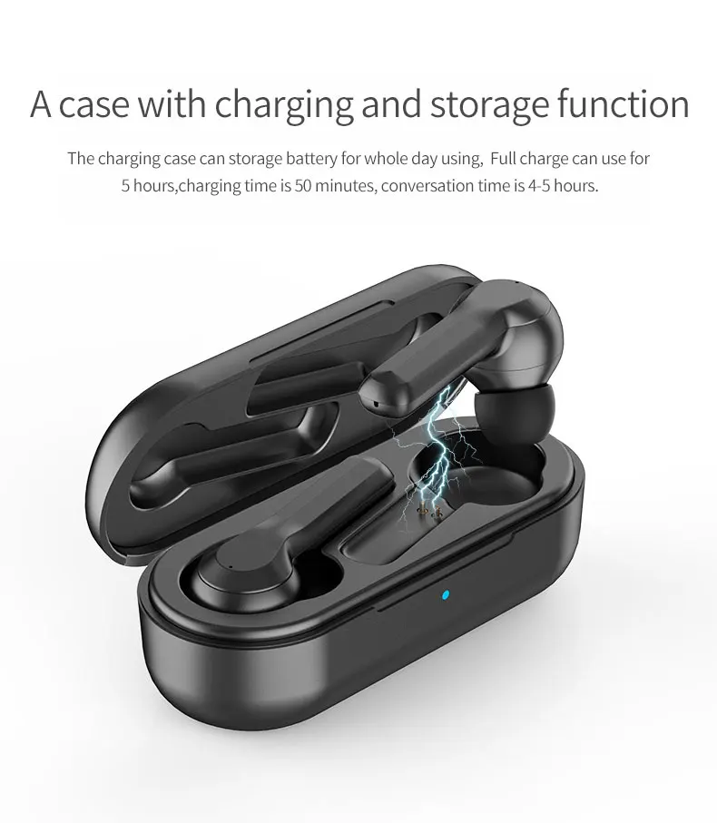 Smart Touch Управление Шум снижение HIFI Звук Наушники Беспроводной Bluetooth 5,0 наушники мини музыкальные наушники с зарядный чехол