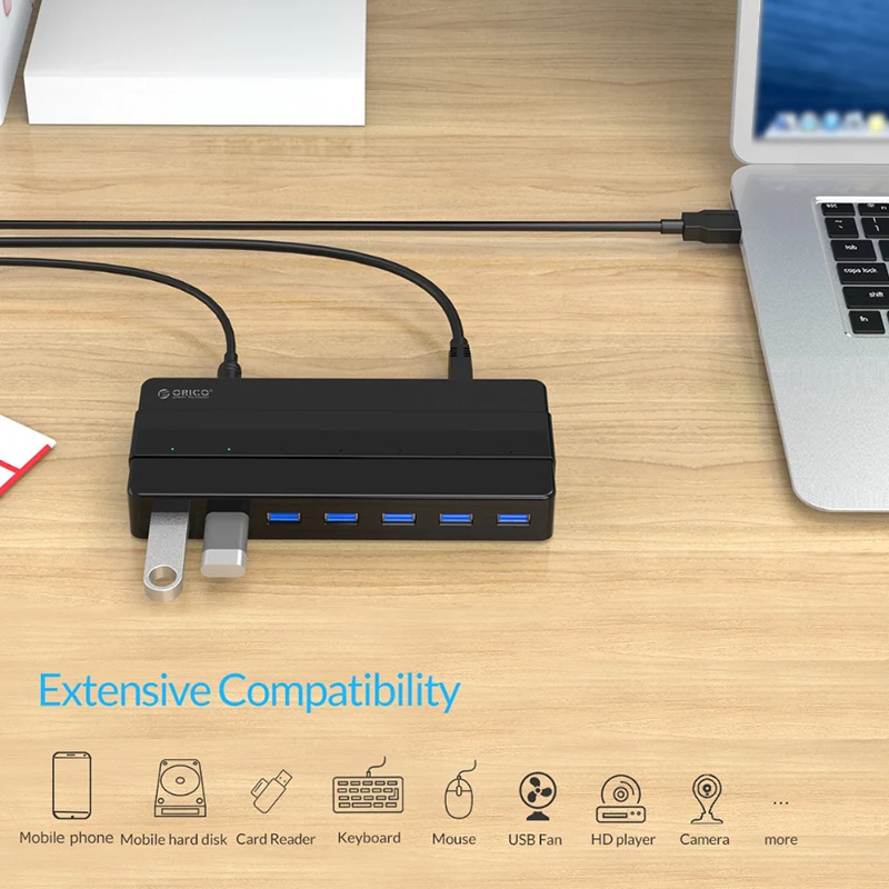 ORICO HUB USB 3.0 7 ports with 12V power adapter USB adapter OTG splitter for laptop accessories