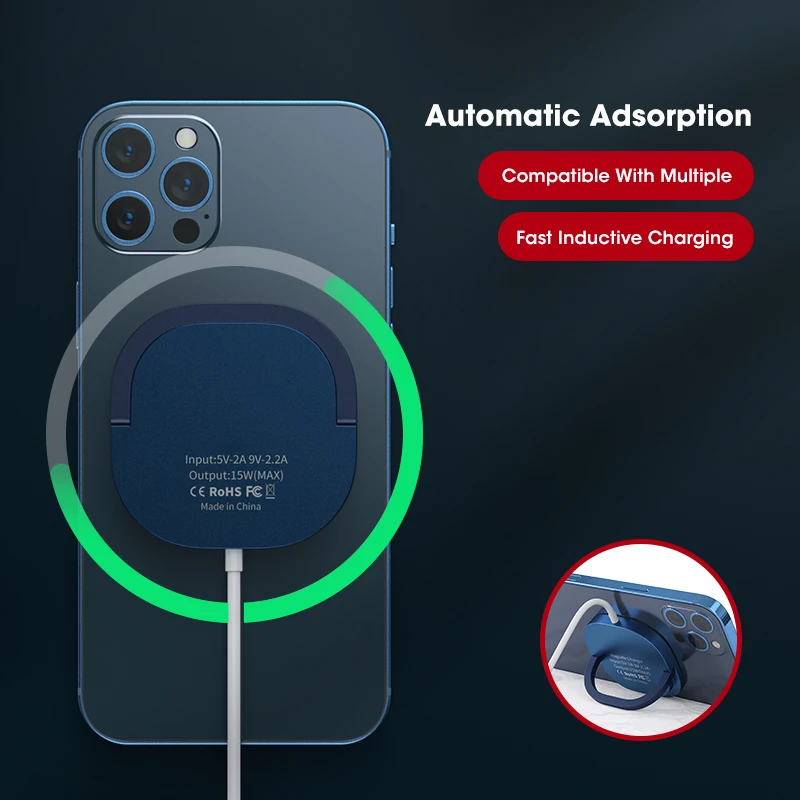 Suitable for MagSafe iPhone 12 12Pro 12Pro Max 12 Mini Magnetic Wireless Charging Station 360 Degree Movie Stand Magnetic Charge