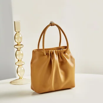 

2020 summer new version super fire mini cloud bag soft leather shoulder messenger fold leather handbag handbag