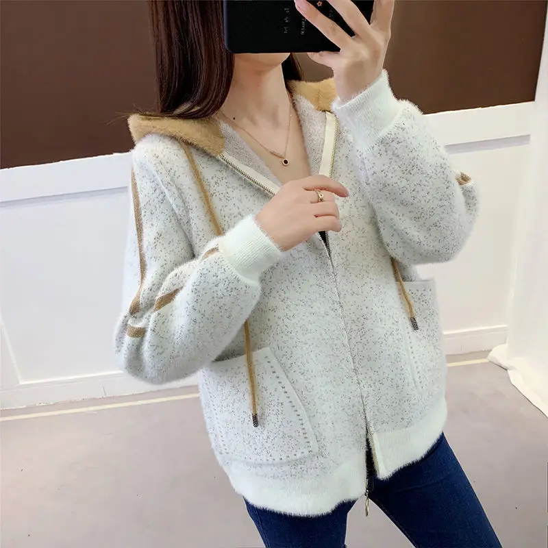Clothes, Shoes u0026 Accessories Winter Women Mink Cardigan Cashmere Sweater  Jaacket Warm Knitted Short Coat New YA9275507