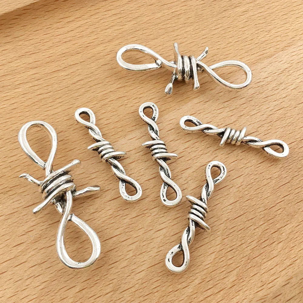 

5pcs/lot Zinc Alloy Antique Silver 2 Sizes Thorns Charms Pendant for DIY Necklace Bracelet Earrings Jewelry Making