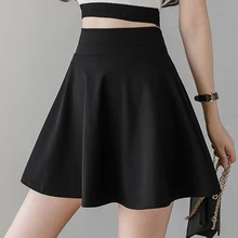 

shintimes 2020 Summer Mini Skirt Sexy Black School Skirt Women Korean Fashion Skirts Womens High Waist White Ladies Skirts Falda