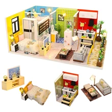 Кукольный дом деревянная мебель кухня diy Дети Домашние Игрушки Миниатюрный Кукольный домик ванная комната комплект casinha de brinquedo