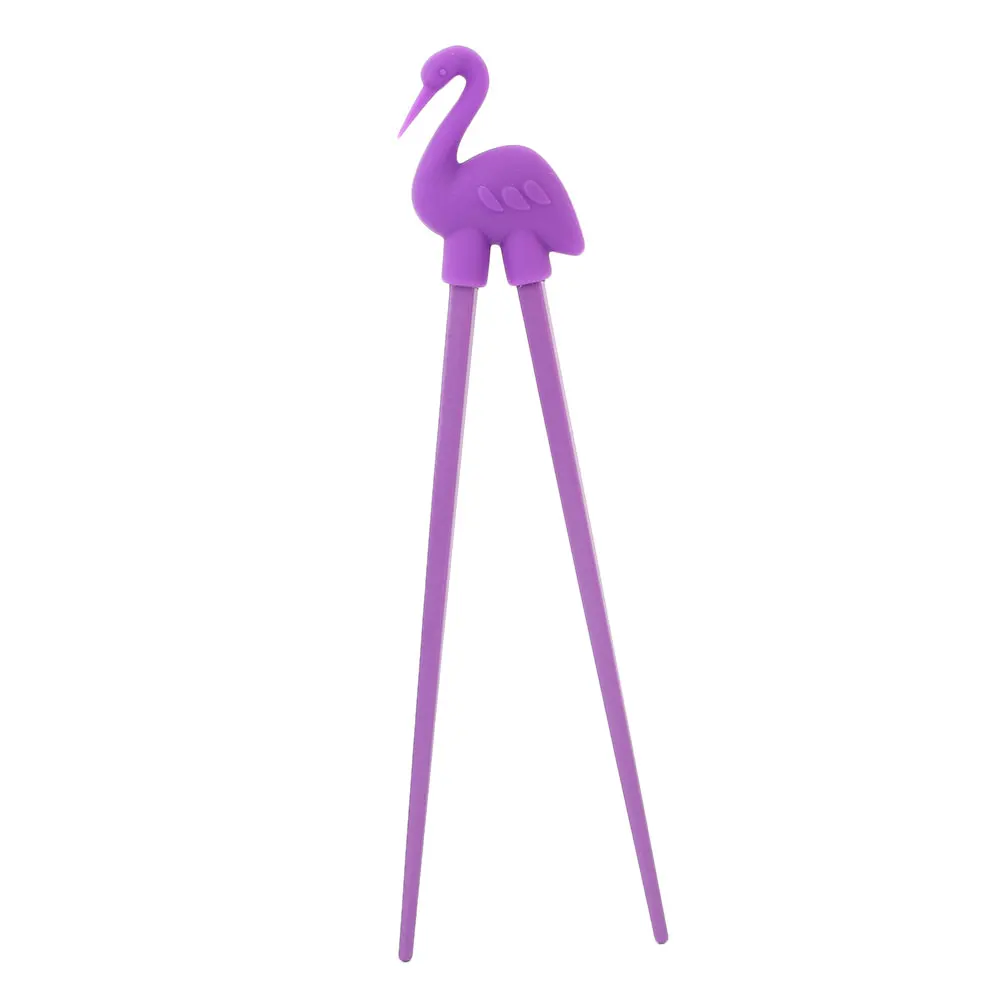 Purple Детские палочки для еды с героями мультфильмов, фламинго, стиль для начинающих, инструмент для еды, игрушка, простое использование - Цвет: Purple